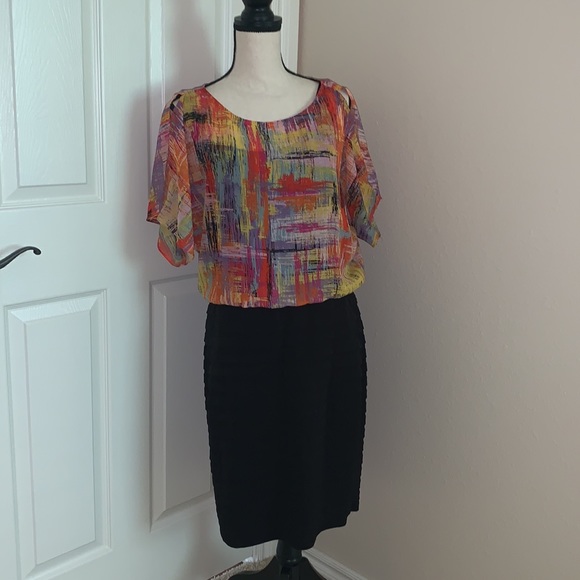 London Square Dresses & Skirts - SIZE 10 London Times Multicolor/Black Dress